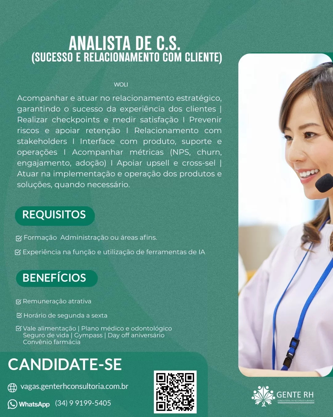 ANALISTA DE PROJETOS / ÁREA DE C.S - SUCESSO DO CLIENTE