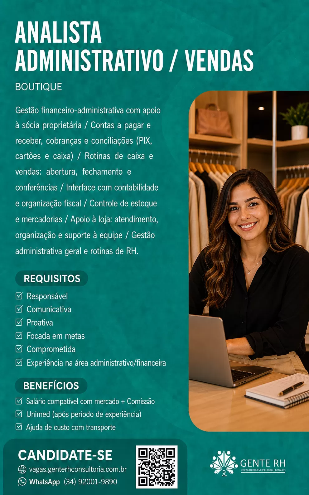 ANALISTA ADMINISTRATIVO/ VENDAS